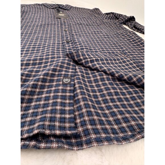 New Report Collection Men's Size L Soft Touch Flannel Blue Plaid Classic Fit - Picture 7 of 11